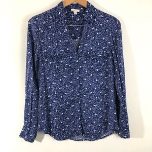Soft Joie Blue Floral Print Button Down Shirt XS